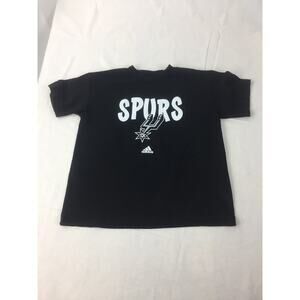 Kids Adidas San Antonio Spurs T-Shirt Size L (7) Black NBA Youth Tee